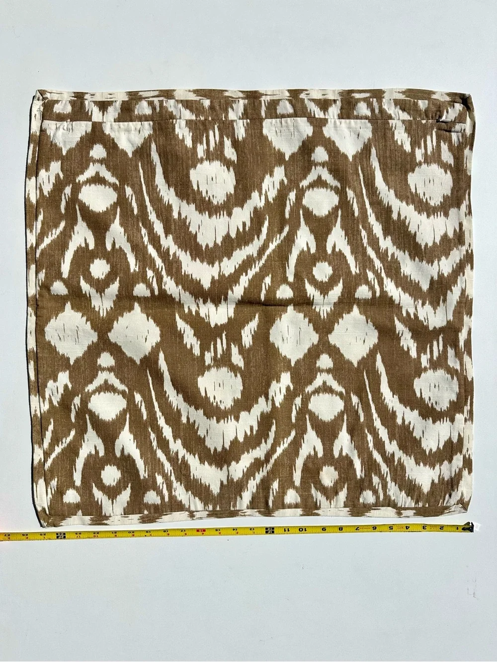 Pottery Barn Floral Animal Print Ikat Blue Cream Tan Decorative Pillow Cover 24”